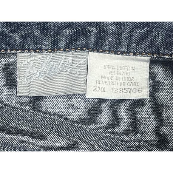 Blair Denim Jacket Womens 2XL Blue Cat Embroidered Pockets Casual Button Up - Picture 8 of 12